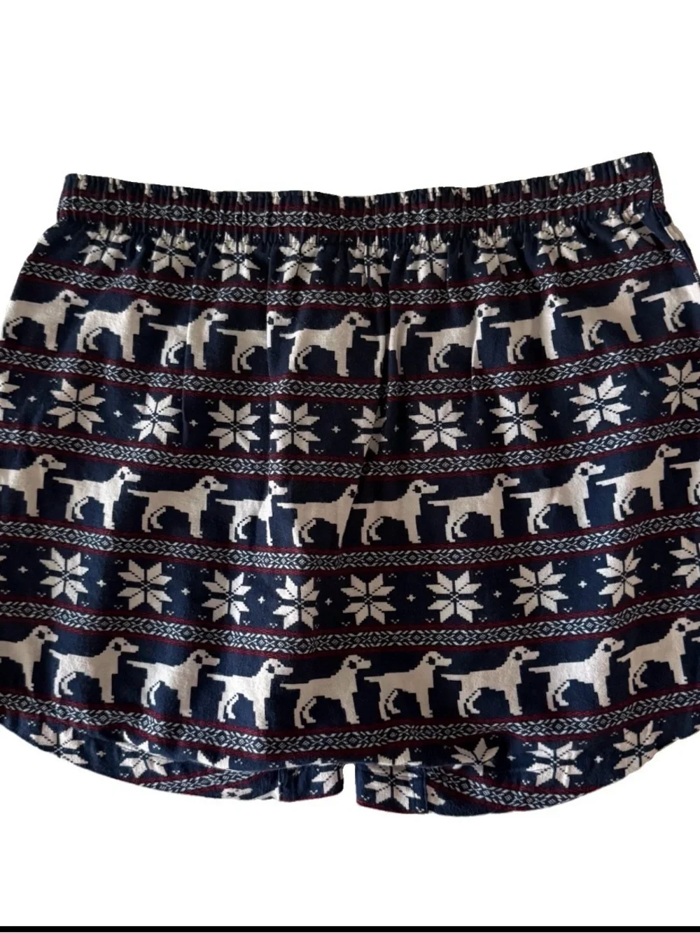 J.Crew Mens Fair Isle Dog Print Flannel Boxers Lounge Shorts Holiday Size L NWOT